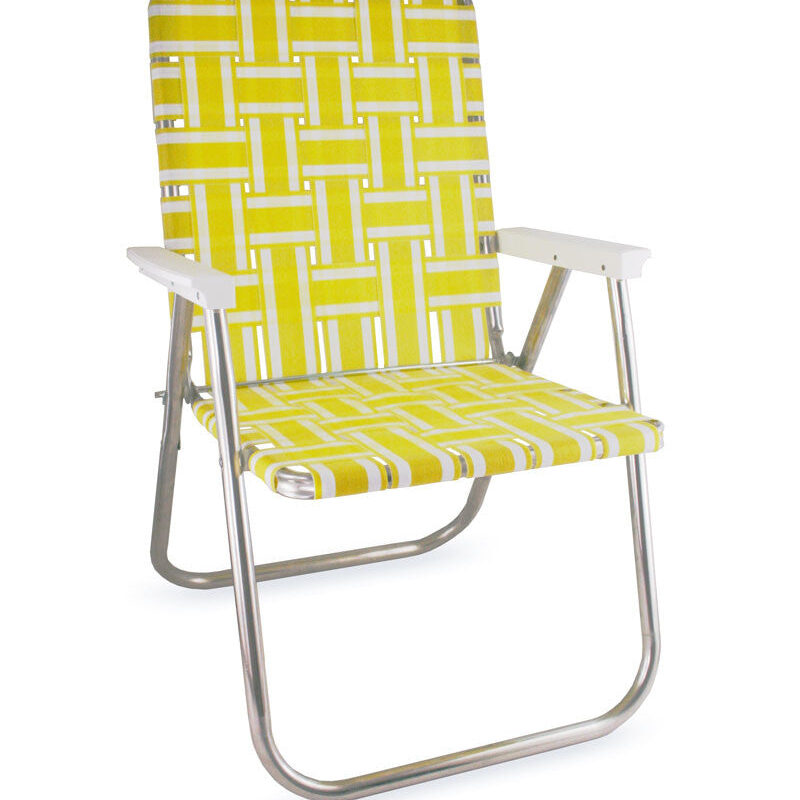 Yellow and White Stripe Classic Chair