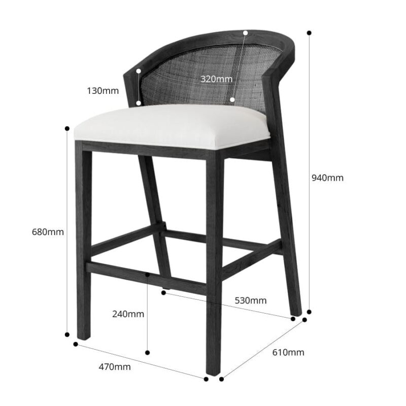 Anka Oak Counter Stool Black - Image 19