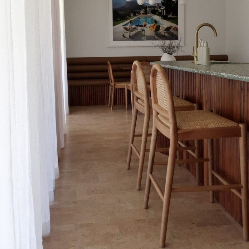 Bungalow Arched Rattan & Oak Counter Stool - Image 11