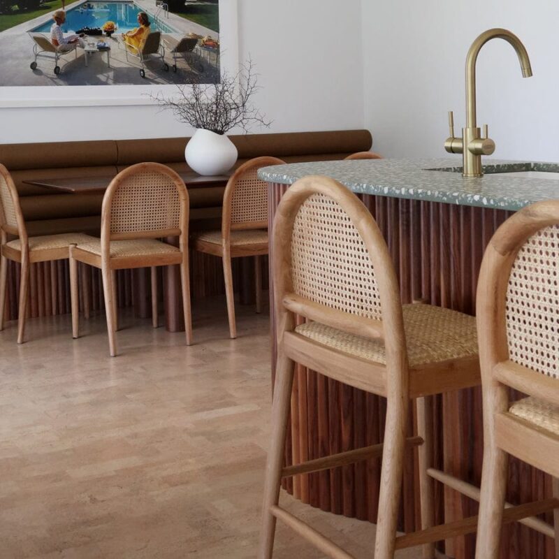 Bungalow Arched Rattan & Oak Counter Stool - Image 12