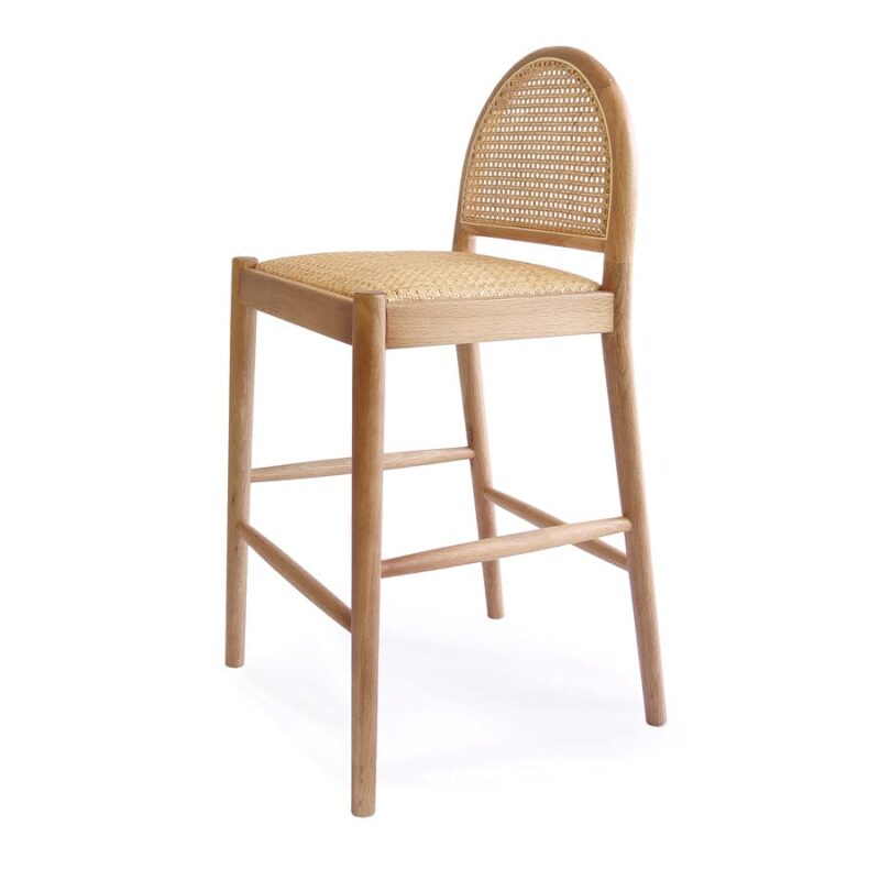 Bungalow Arched Rattan & Oak Counter Stool - Image 6