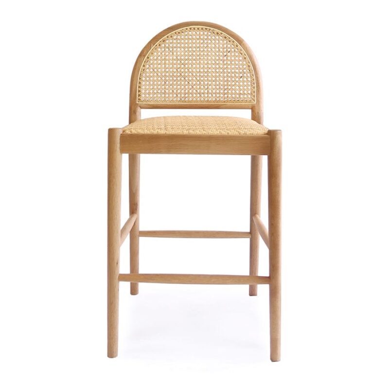 Bungalow Arched Rattan & Oak Counter Stool - Image 4
