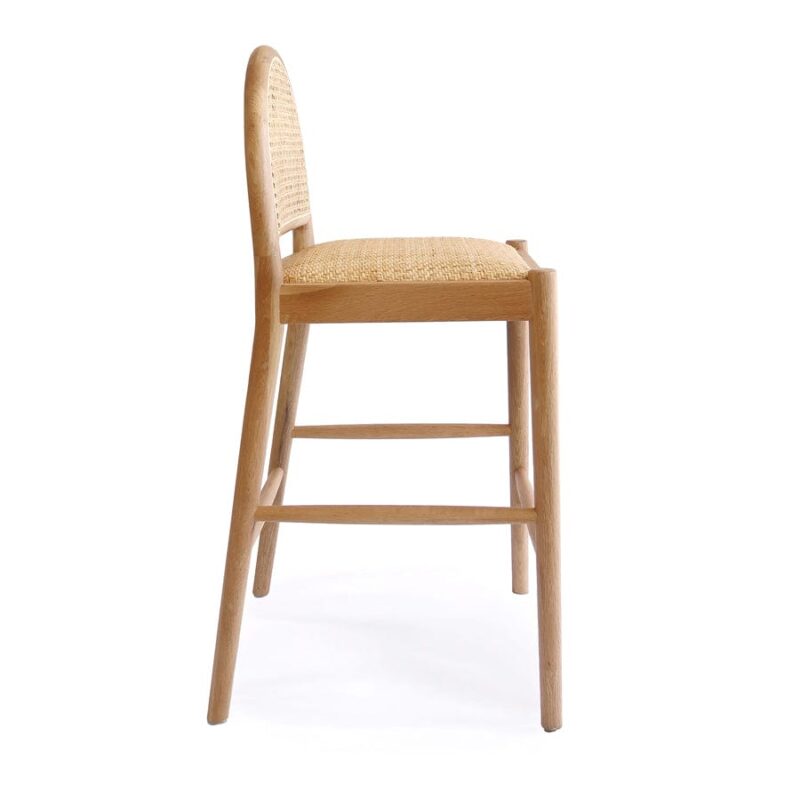 Bungalow Arched Rattan & Oak Counter Stool - Image 3