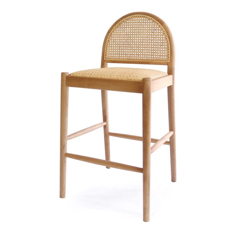 Bungalow Arched Rattan & Oak Counter Stool