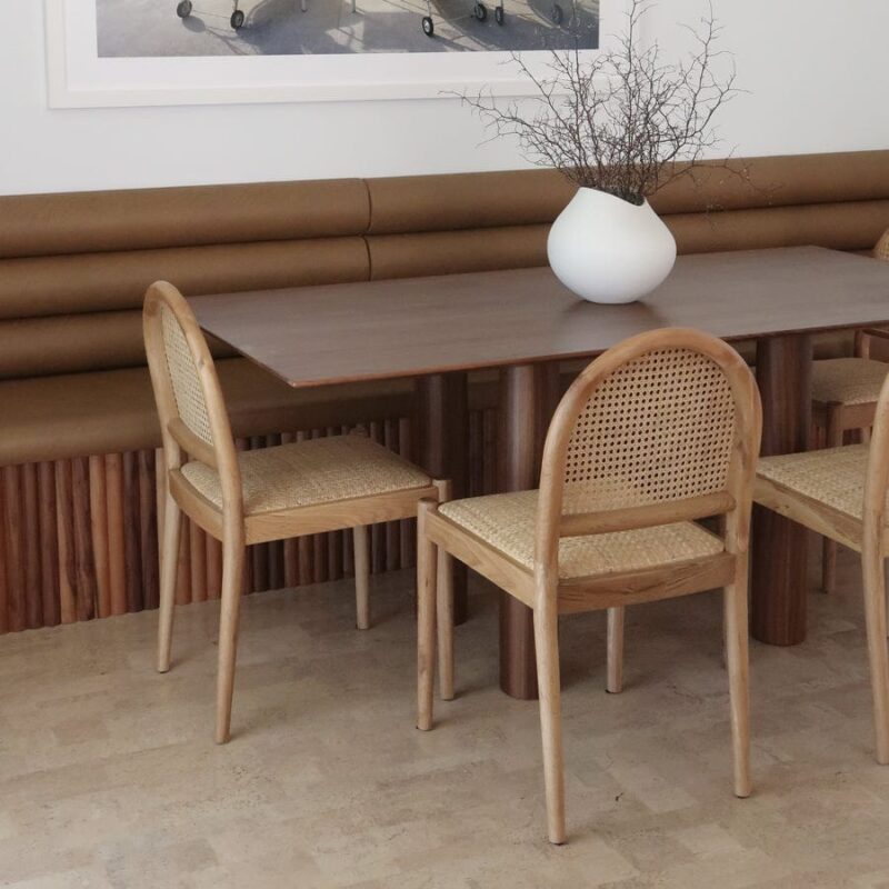 Bungalow Arched Rattan & Oak Dining Chair | Set of 2 - Image 13