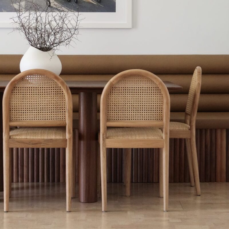 Bungalow Arched Rattan & Oak Dining Chair | Set of 2 - Image 12