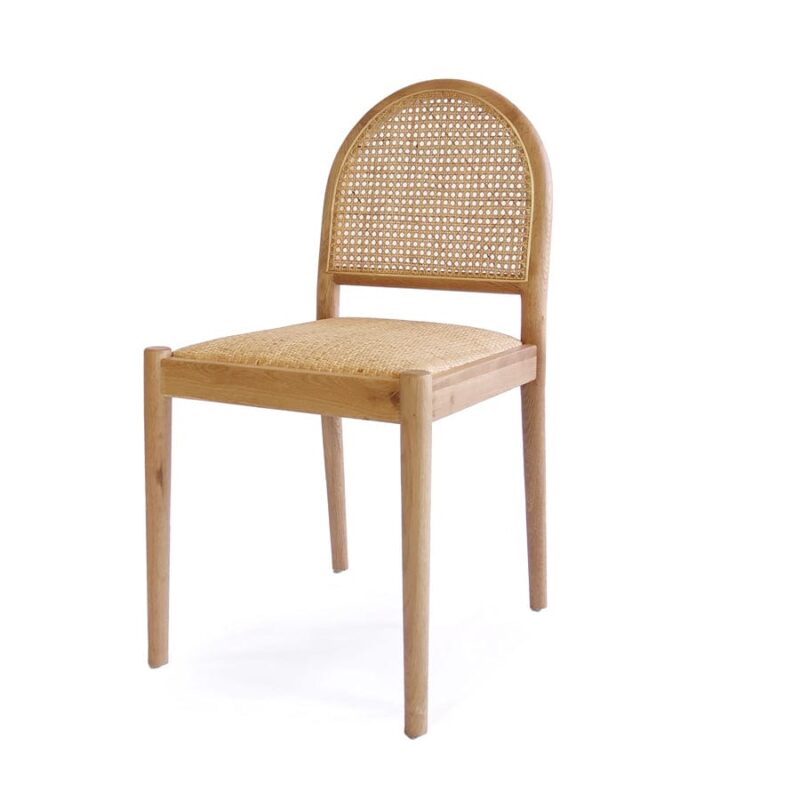 Bungalow Arched Rattan & Oak Dining Chair | Set of 2 - Image 3