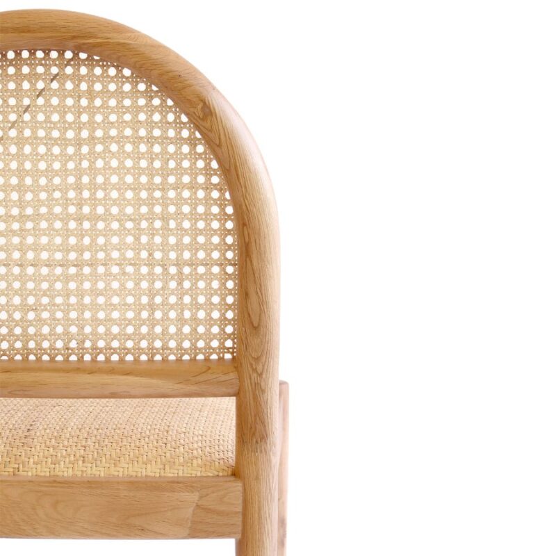 Bungalow Arched Rattan & Oak Dining Chair | Set of 2 - Image 9