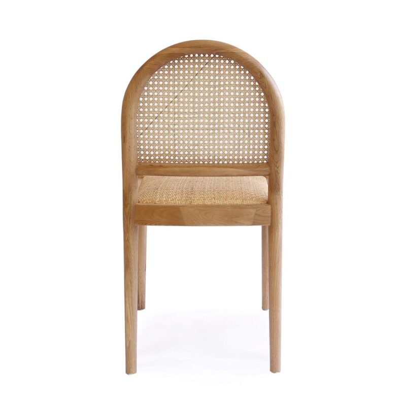 Bungalow Arched Rattan & Oak Dining Chair | Set of 2 - Image 6
