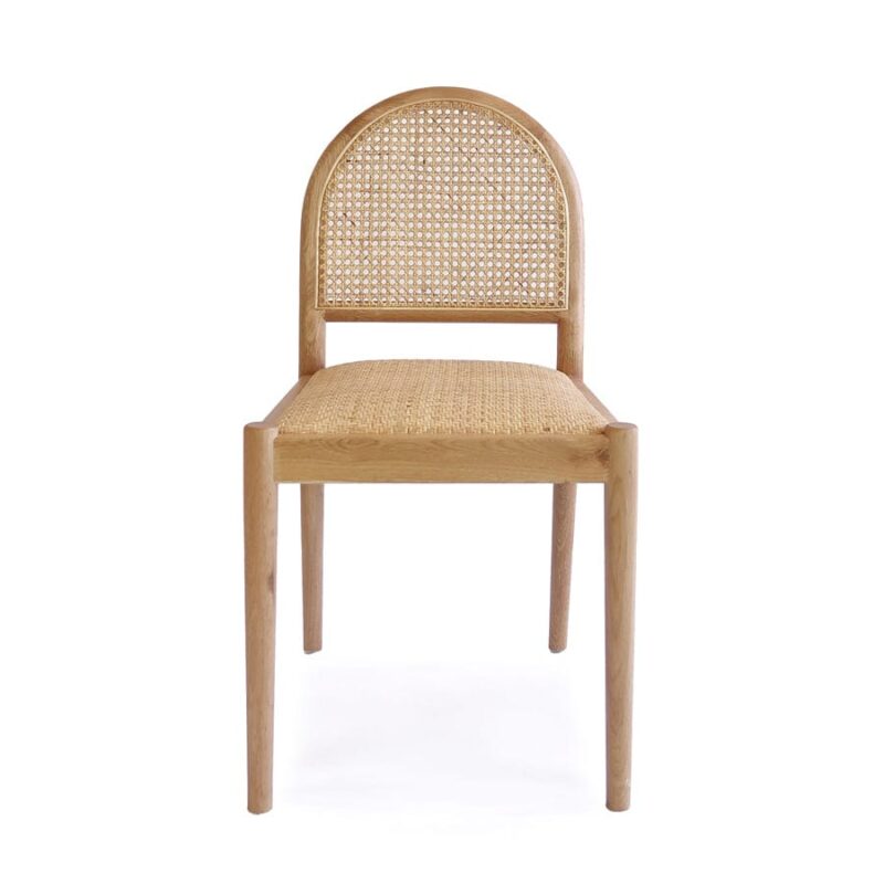 Bungalow Arched Rattan & Oak Dining Chair | Set of 2 - Image 5