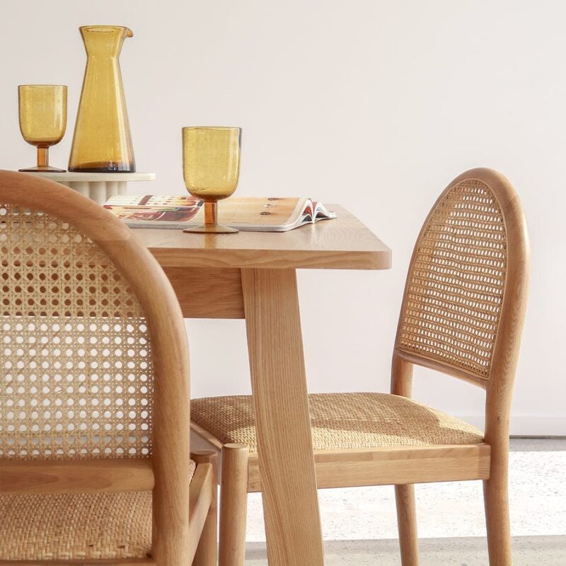 Bungalow Arched Rattan & Oak Dining Chair | Set of 2 - Image 15