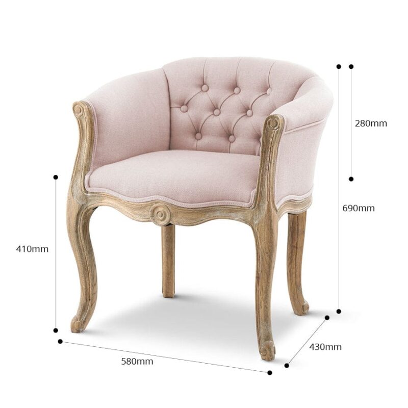 Cabriole Elizabeth Chair Dusty Pink - Image 14