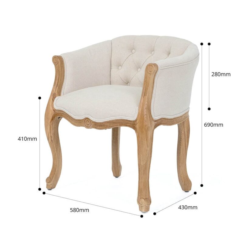 Cabriole Elizabeth Chair Stone - Image 12