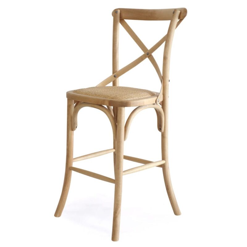 Cross Back Counter Stool Natural
