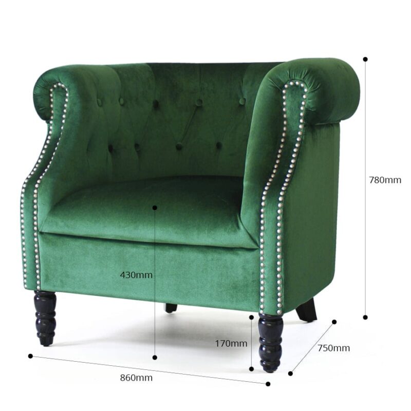 Esther Tub Chair Emerald - Image 12