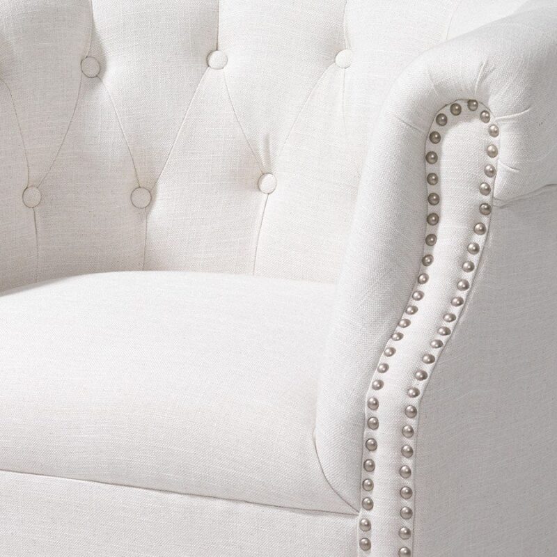 Esther Tub Chair Linen White - Image 5