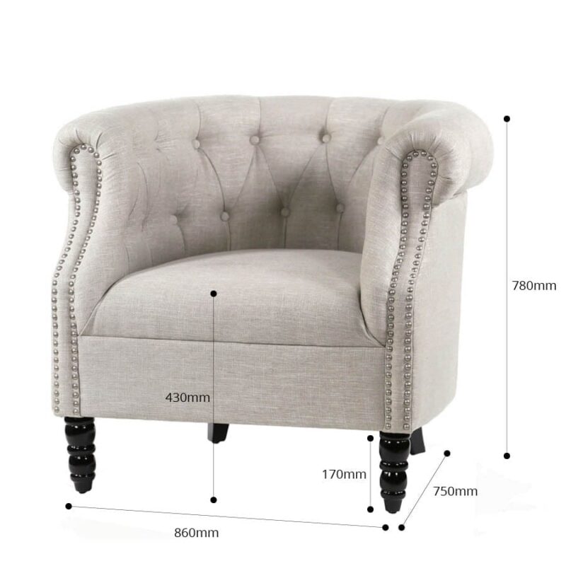 Esther Tub Chair Mushroom - Image 6