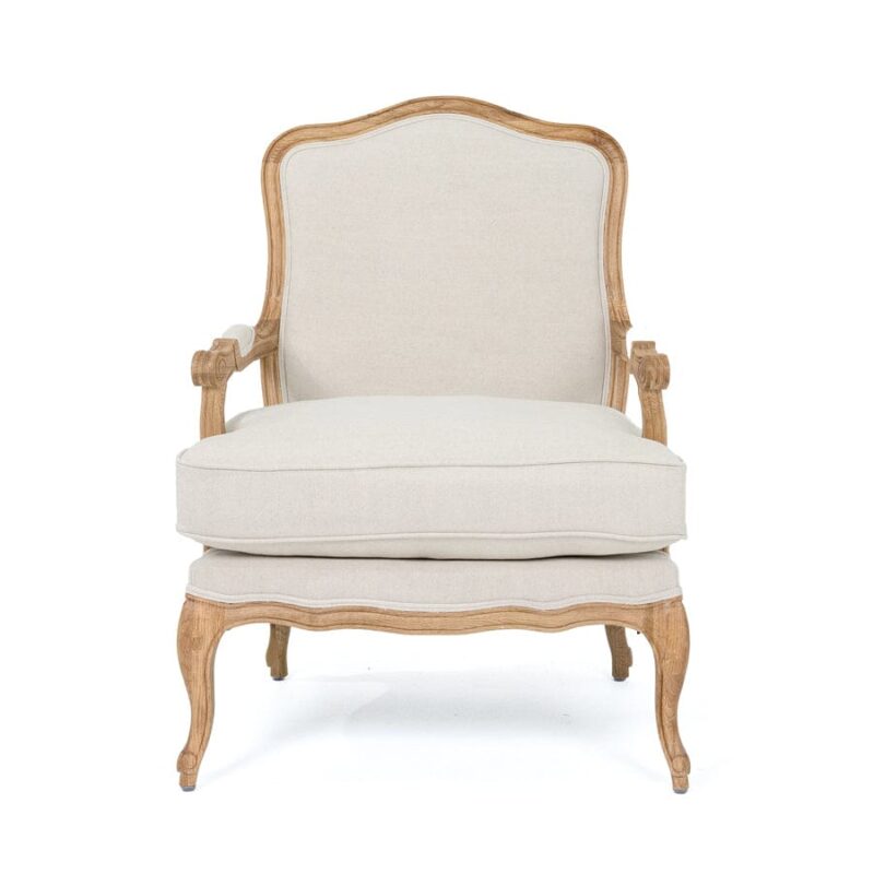 French Provincial Occasional Chair Stone - Image 3