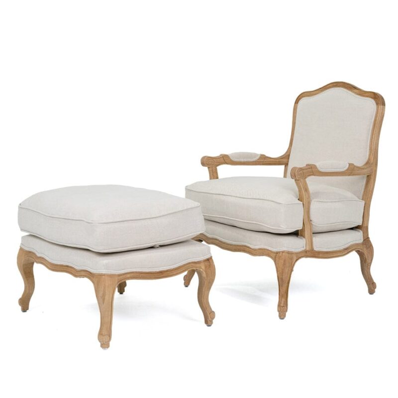 French Provincial Occasional Chair Stone - Image 9