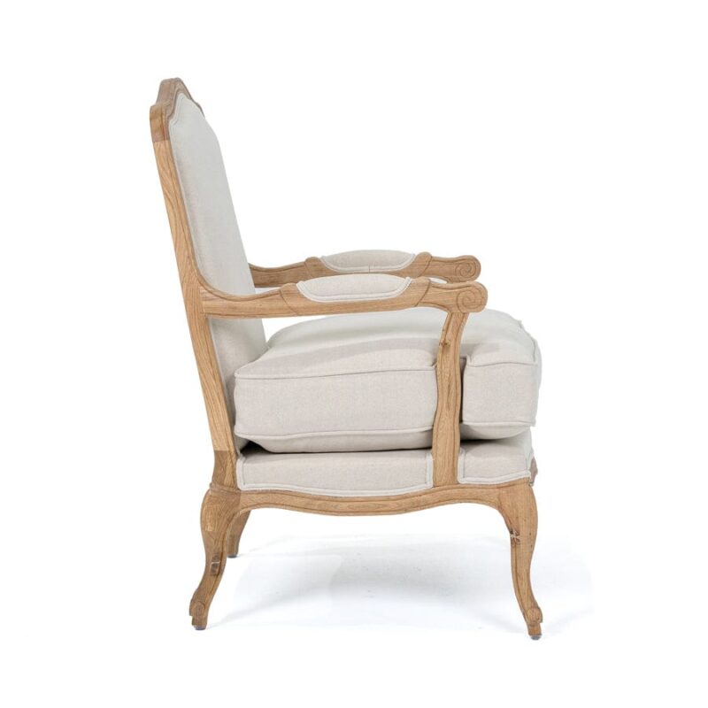French Provincial Occasional Chair Stone - Image 4