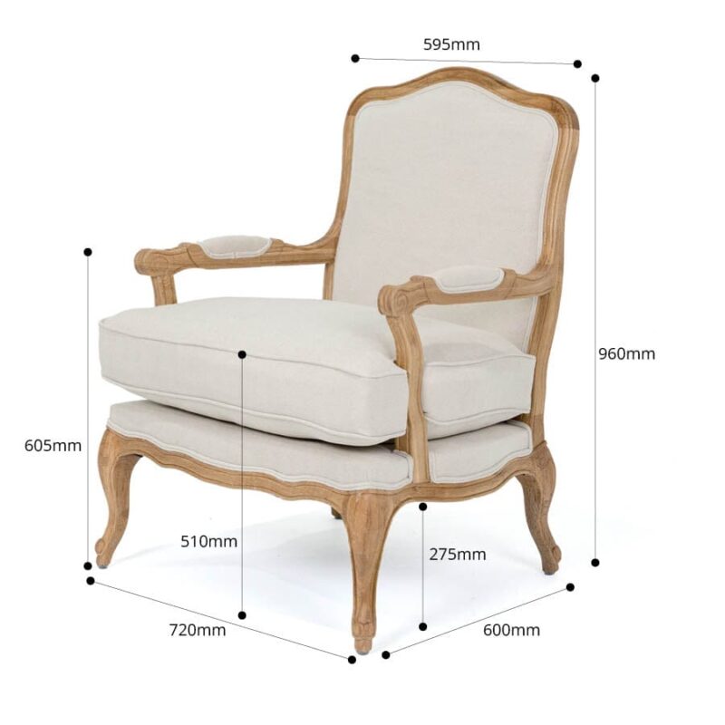 French Provincial Occasional Chair Stone - Image 13