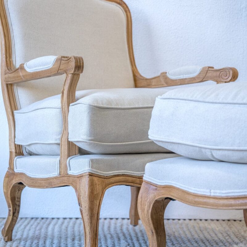 French Provincial Occasional Chair Stone - Image 11