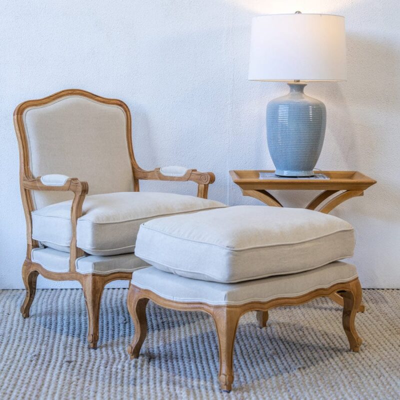 French Provincial Occasional Chair Stone - Image 12