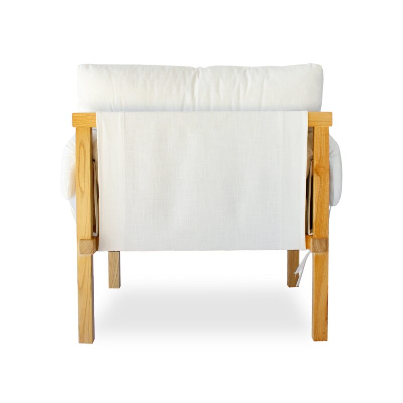 Harper Linen & Oak Arm Chair Off White - Image 6