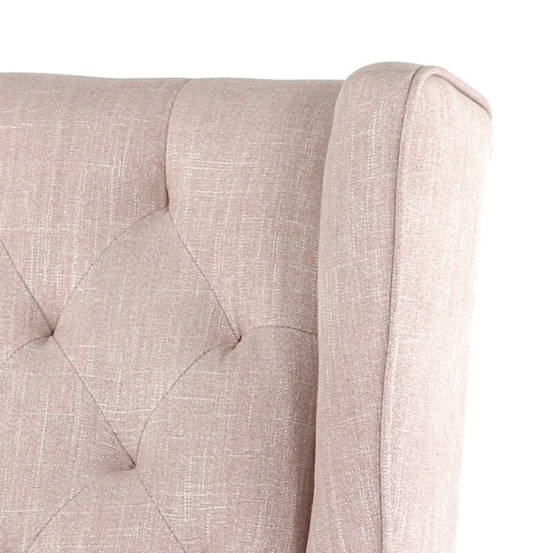 Isla Wingback Rocking Chair Dusty Pink White Legs - Image 7