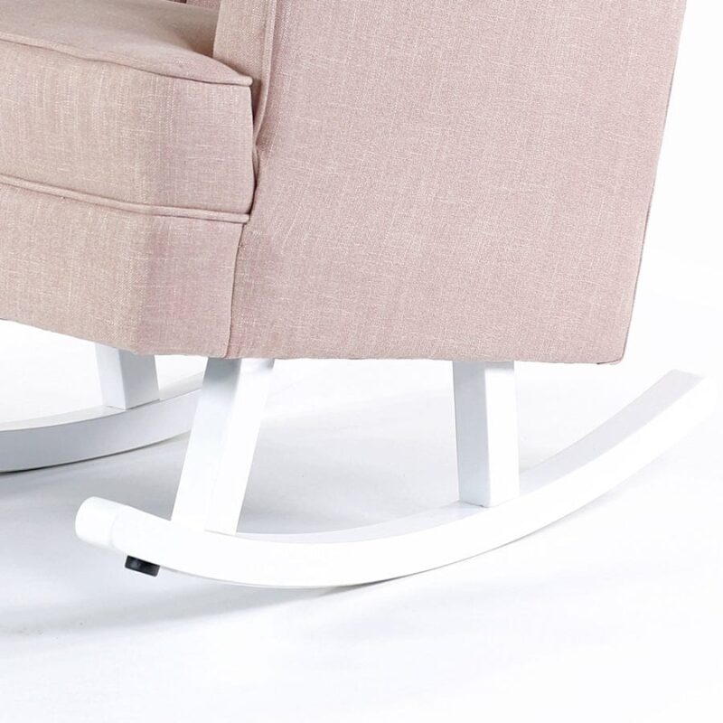 Isla Wingback Rocking Chair Dusty Pink White Legs - Image 8
