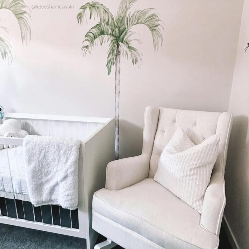 Isla Wingback Rocking Chair Linen White White Legs - Image 17