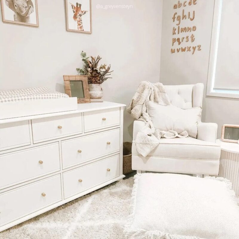Isla Wingback Rocking Chair Linen White White Legs - Image 18