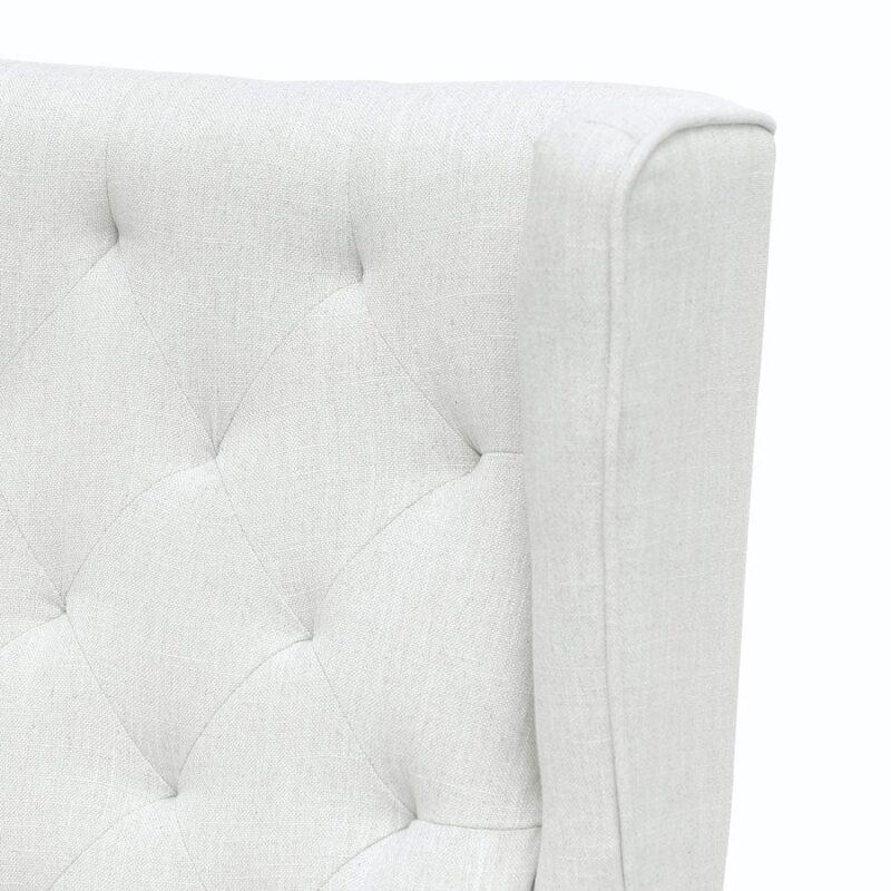 Isla Wingback Rocking Chair Linen White White Legs - Image 7
