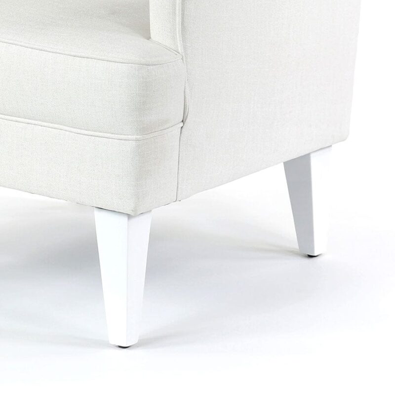 Isla Wingback Rocking Chair Linen White White Legs - Image 9