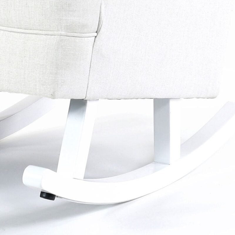 Isla Wingback Rocking Chair Linen White White Legs - Image 8