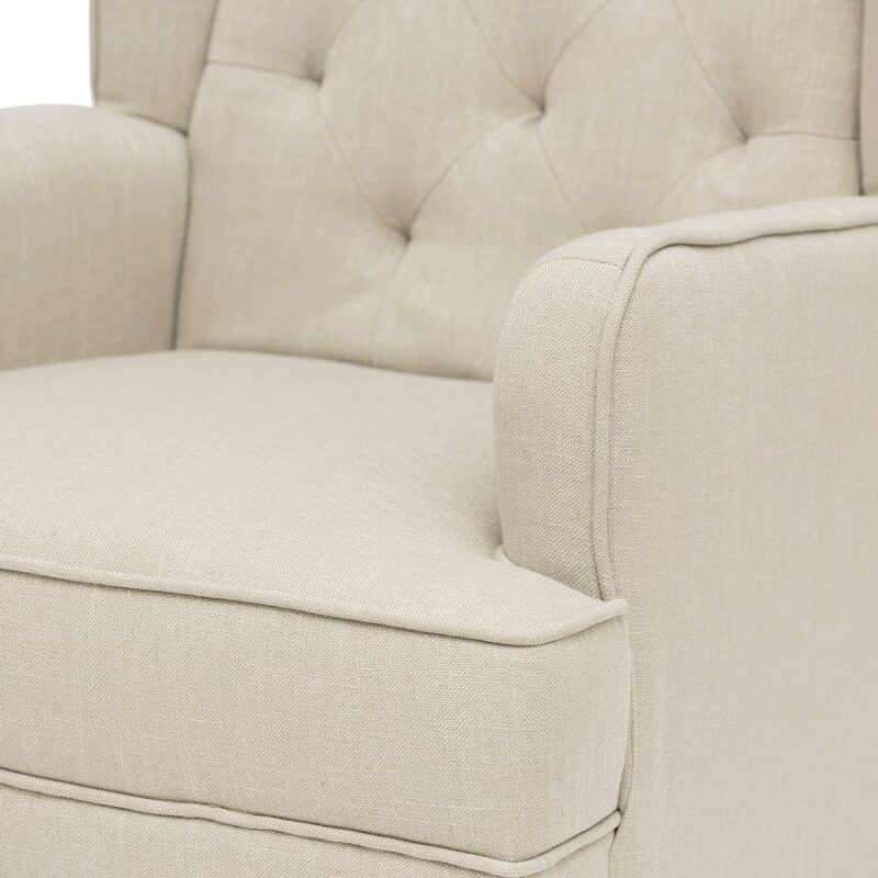 Isla Wingback Rocking Chair Wheat White Legs - Image 7
