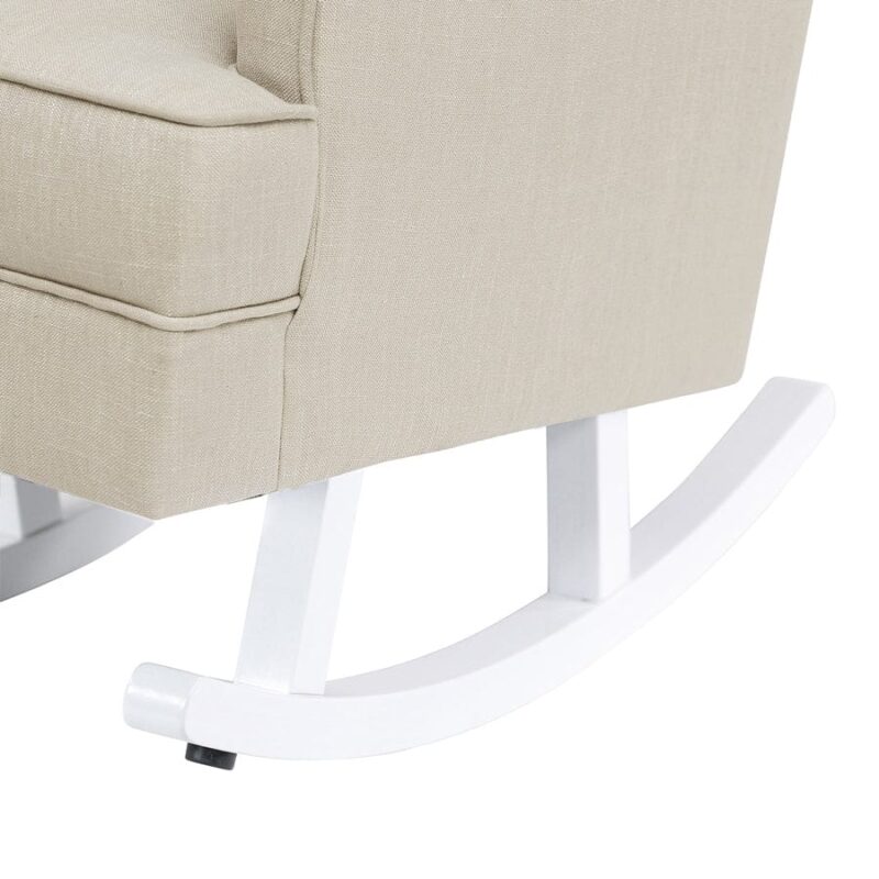 Isla Wingback Rocking Chair Wheat White Legs - Image 5