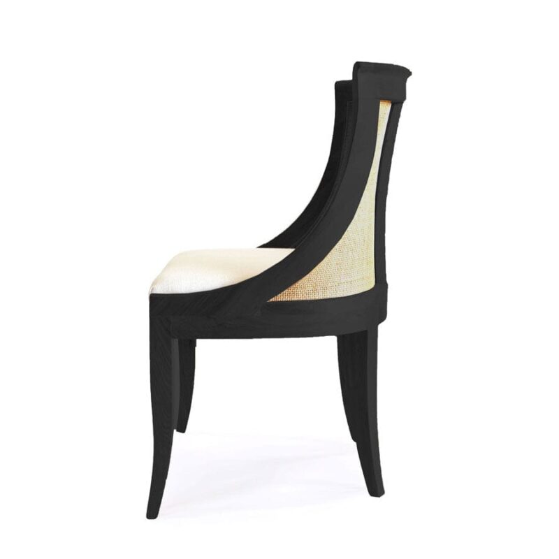 Madrid Dining Chair Black & Natural - Image 3