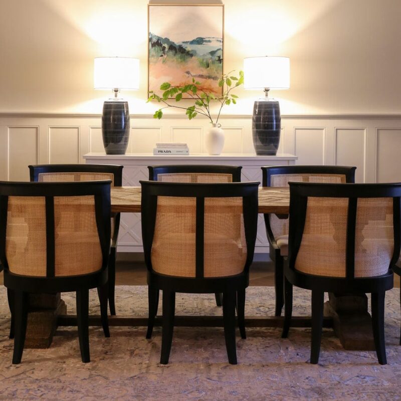 Madrid Dining Chair Black & Natural - Image 7