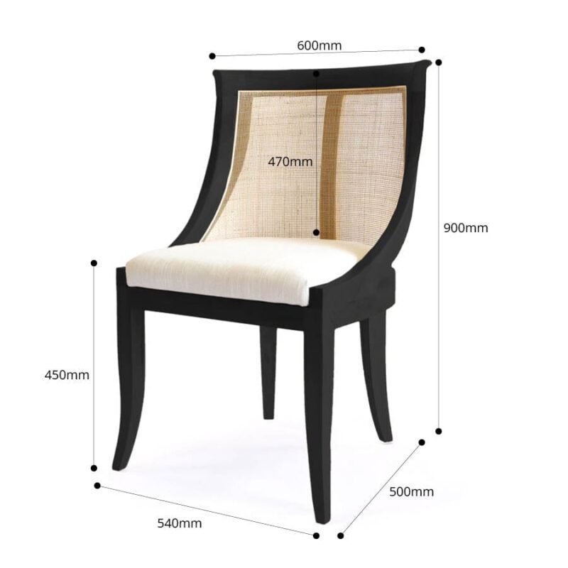 Madrid Dining Chair Black & Natural - Image 12