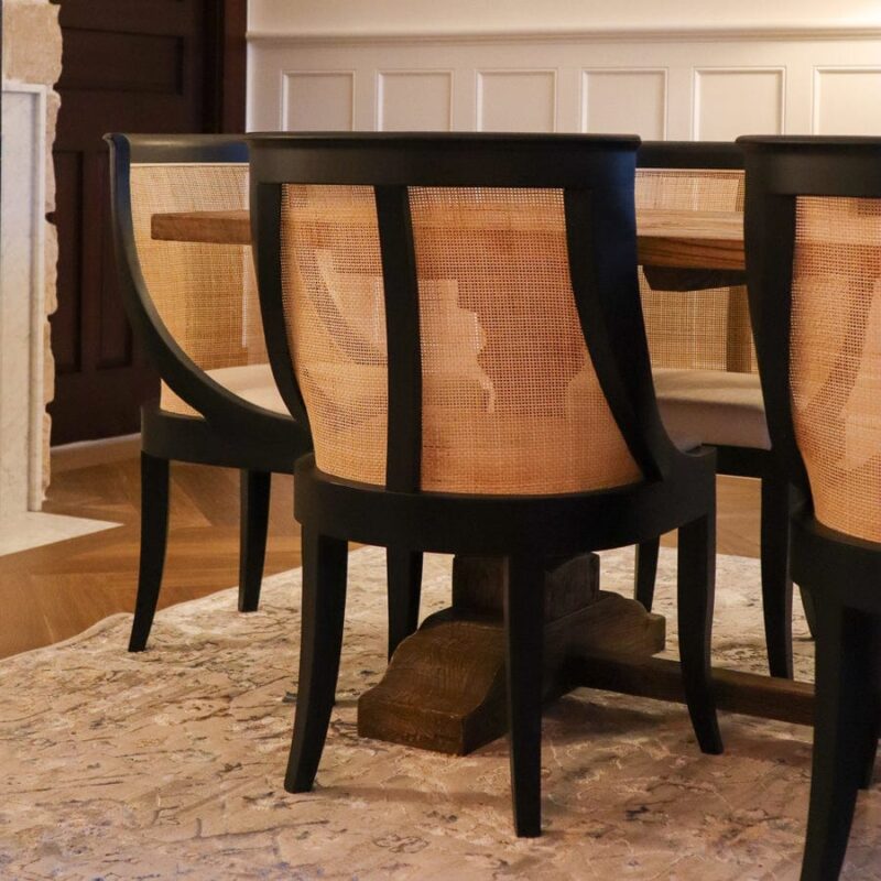 Madrid Dining Chair Black & Natural - Image 2