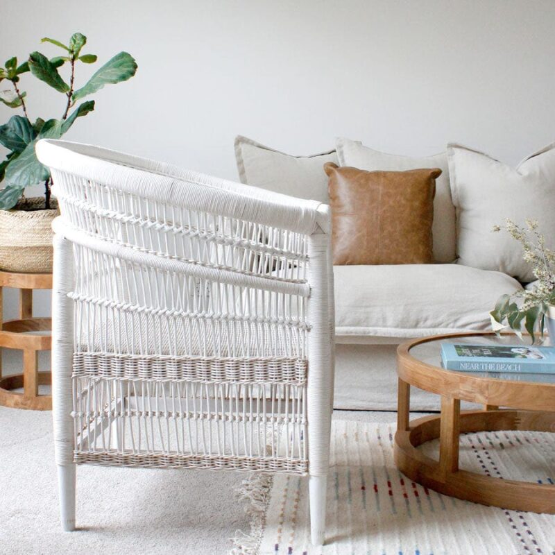 Malawi Style Club Chair White - Image 14
