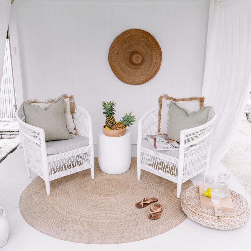 Malawi Style Club Chair White - Image 12