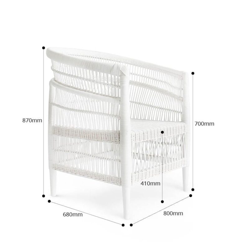 Malawi Style Club Chair White - Image 17