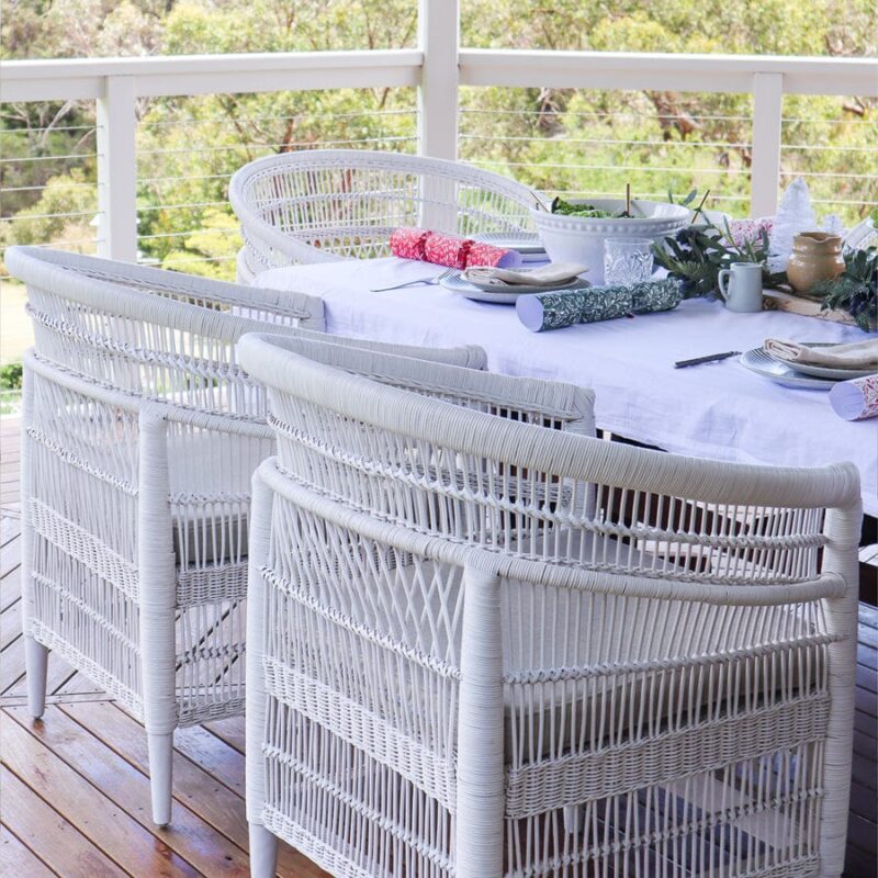 Malawi Style Club Chair White - Image 2