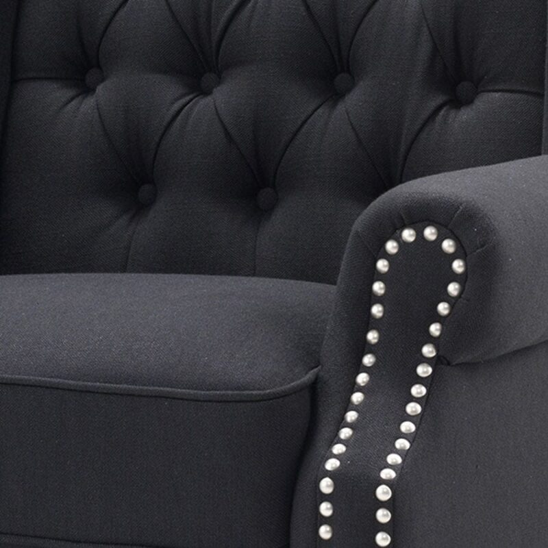 Royale Wingback Arm Chair Black - Image 4