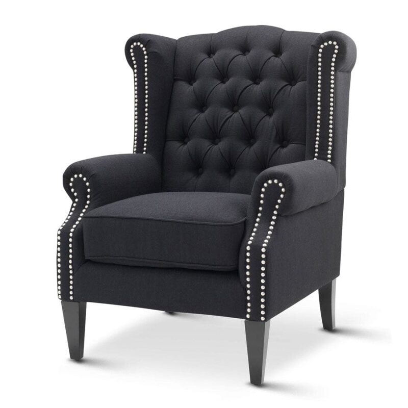 Royale Wingback Arm Chair Black