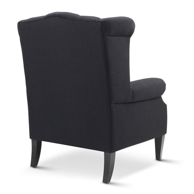 Royale Wingback Arm Chair Black - Image 3