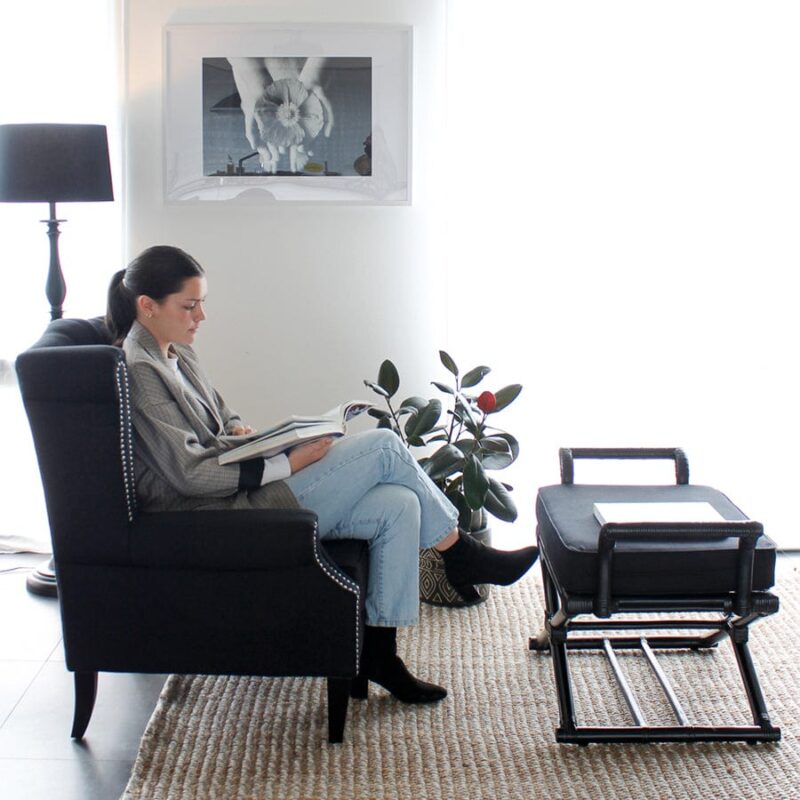 Royale Wingback Arm Chair Black - Image 7