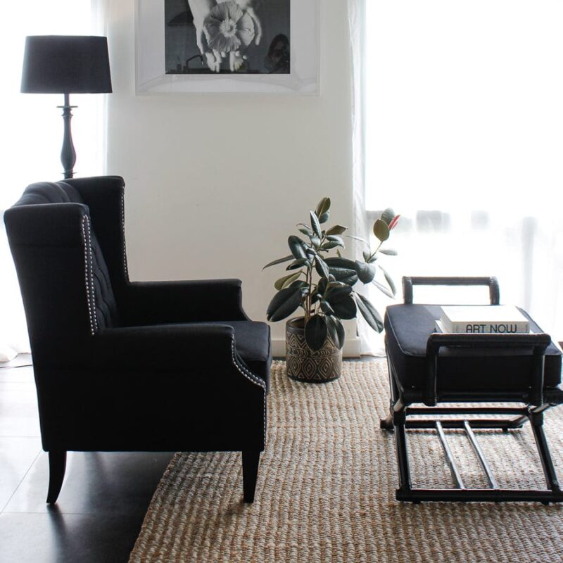 Royale Wingback Arm Chair Black - Image 5